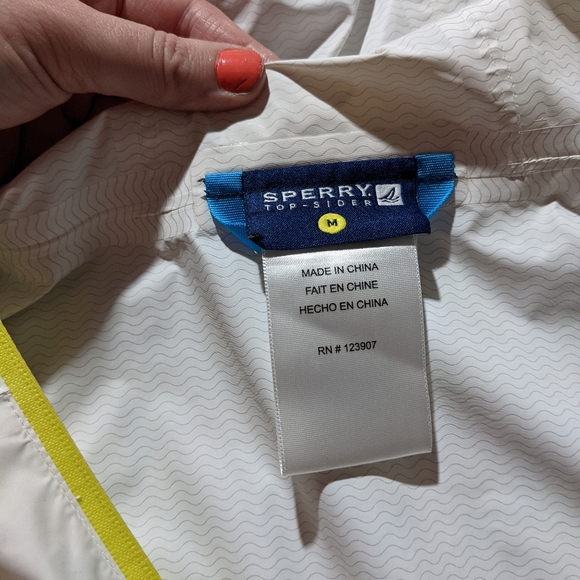 Sperry Top Sider White Rain Jacket Size Medium - Picture 15 of 15